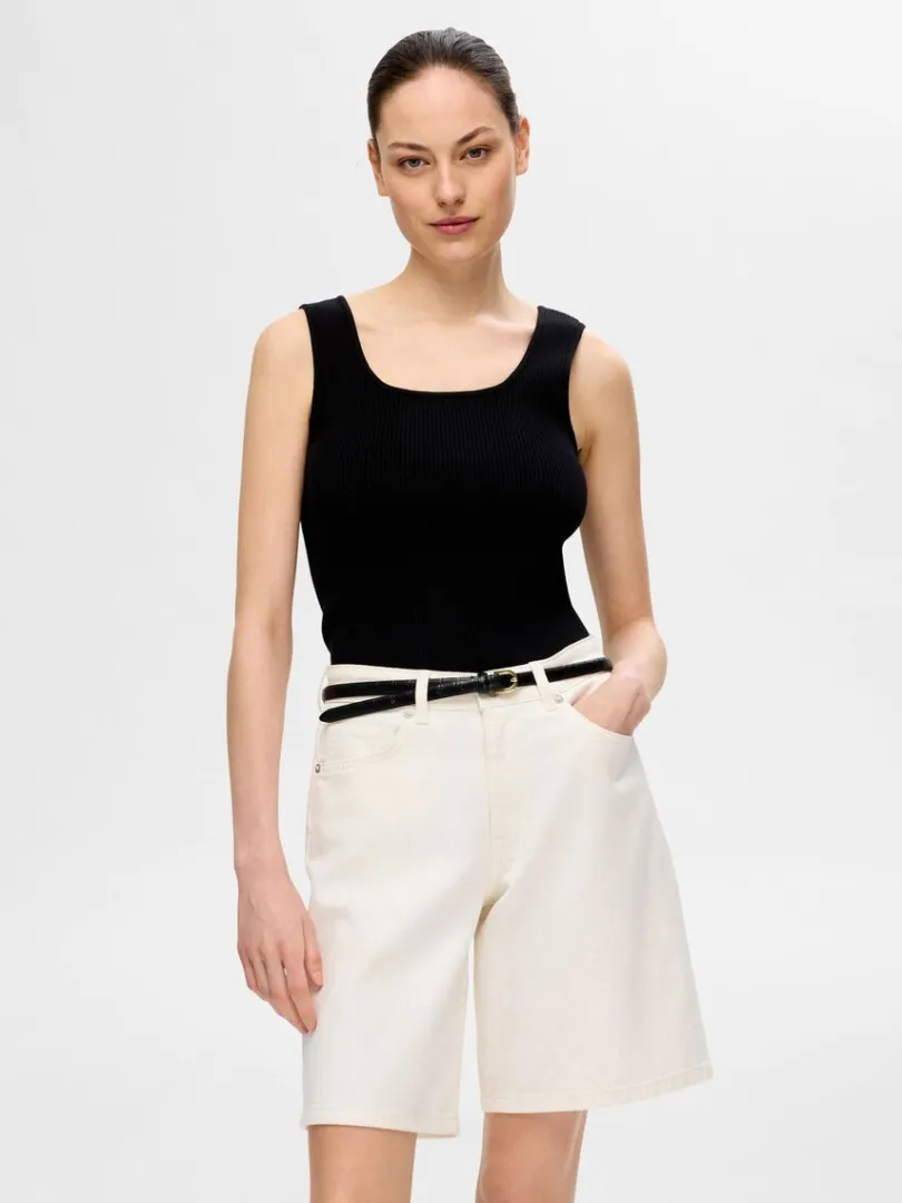 ribbet_tanktop_0-2.webp Toppe Og Bluser>SELECTED RIBBET TANKTOP Black