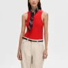 Toppe Og Bluser>SELECTED RIBBET TANKTOP Red
