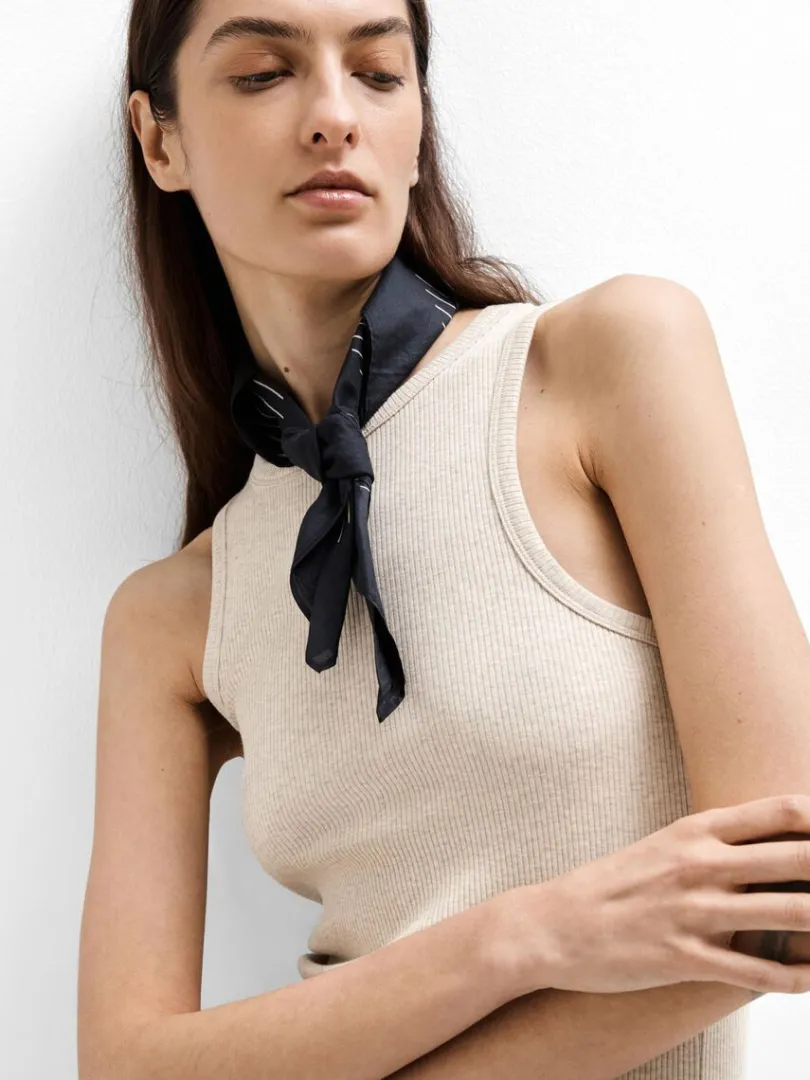ribbet_tanktop_2-5.webp Toppe Og Bluser>SELECTED RIBBET TANKTOP Beige