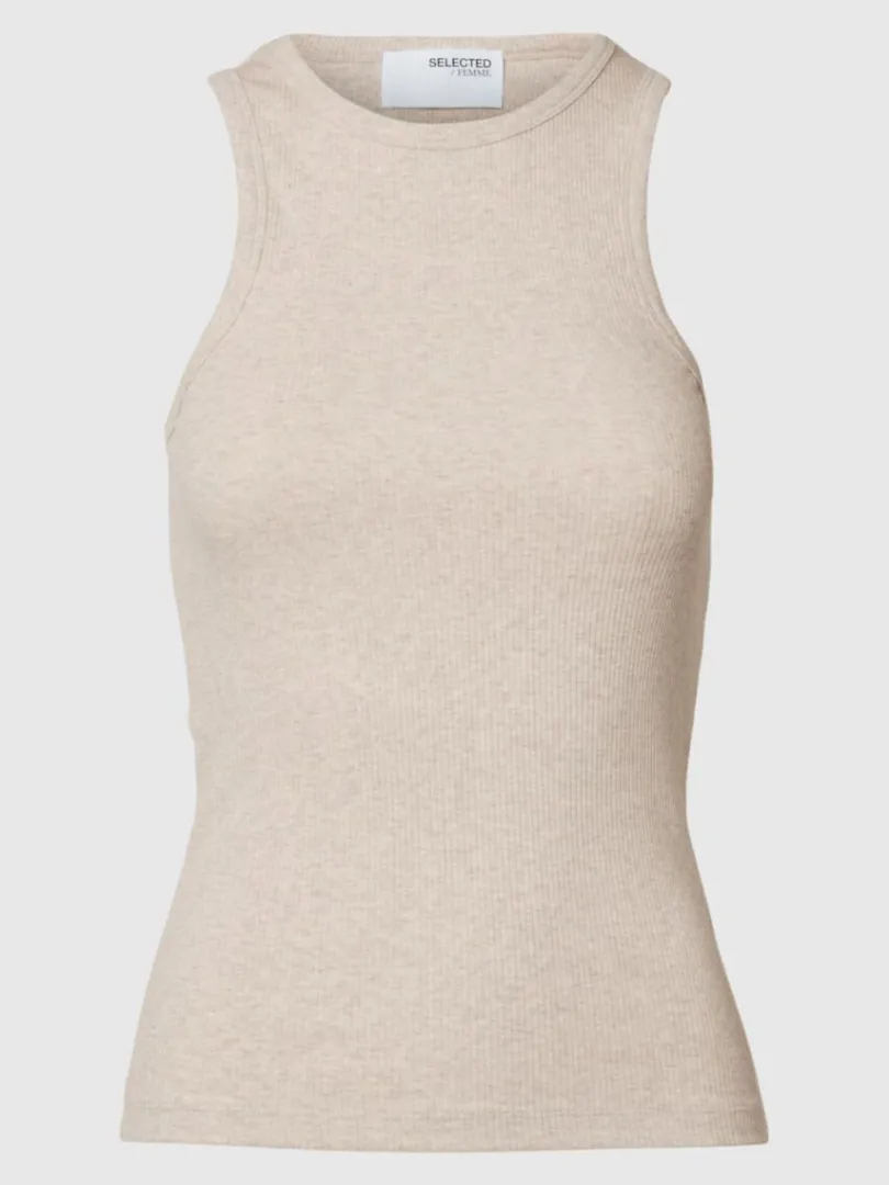 ribbet_tanktop_5-5.webp Toppe Og Bluser>SELECTED RIBBET TANKTOP Beige