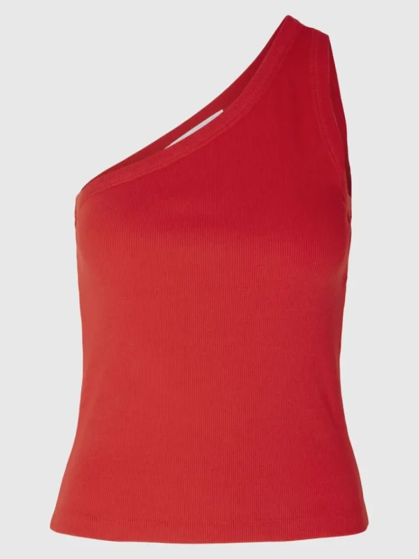 Toppe Og Bluser>SELECTED ÆRMELØS ONE-SHOULDER-TOP Red