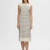 Kjoler | Strik>SELECTED ÆRMELØS STRIK MAXIKJOLE Beige