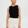 Toppe Og Bluser | Strik>SELECTED ÆRMELØS STRIKKET TOP Black