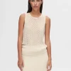 Toppe Og Bluser | Strik>SELECTED ÆRMELØS STRIKKET TOP Beige
