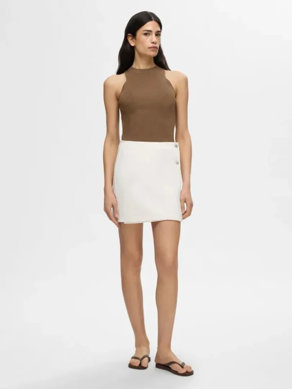 Toppe Og Bluser | Strik>SELECTED ÆRMELØS STRIKKET TOP Brown