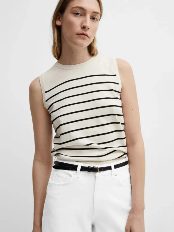 Toppe Og Bluser | Strik>SELECTED ÆRMELØS STRIKKET TOP Beige