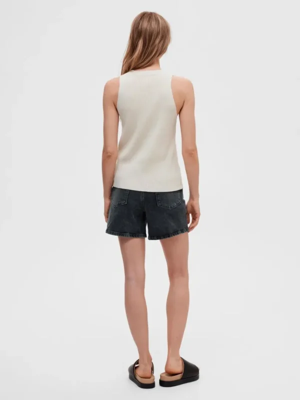 Toppe Og Bluser | Strik>SELECTED ÆRMELØS STRIKKET TOP Beige