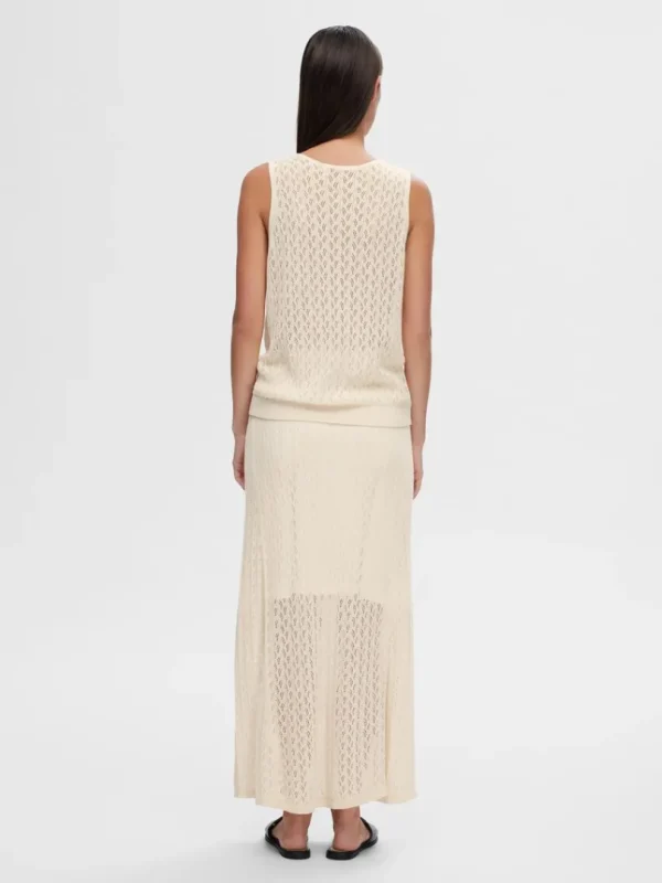 Toppe Og Bluser | Strik>SELECTED ÆRMELØS STRIKKET TOP Beige