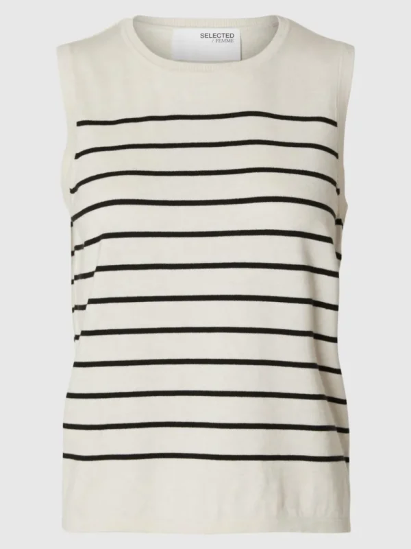 Toppe Og Bluser | Strik>SELECTED ÆRMELØS STRIKKET TOP Beige