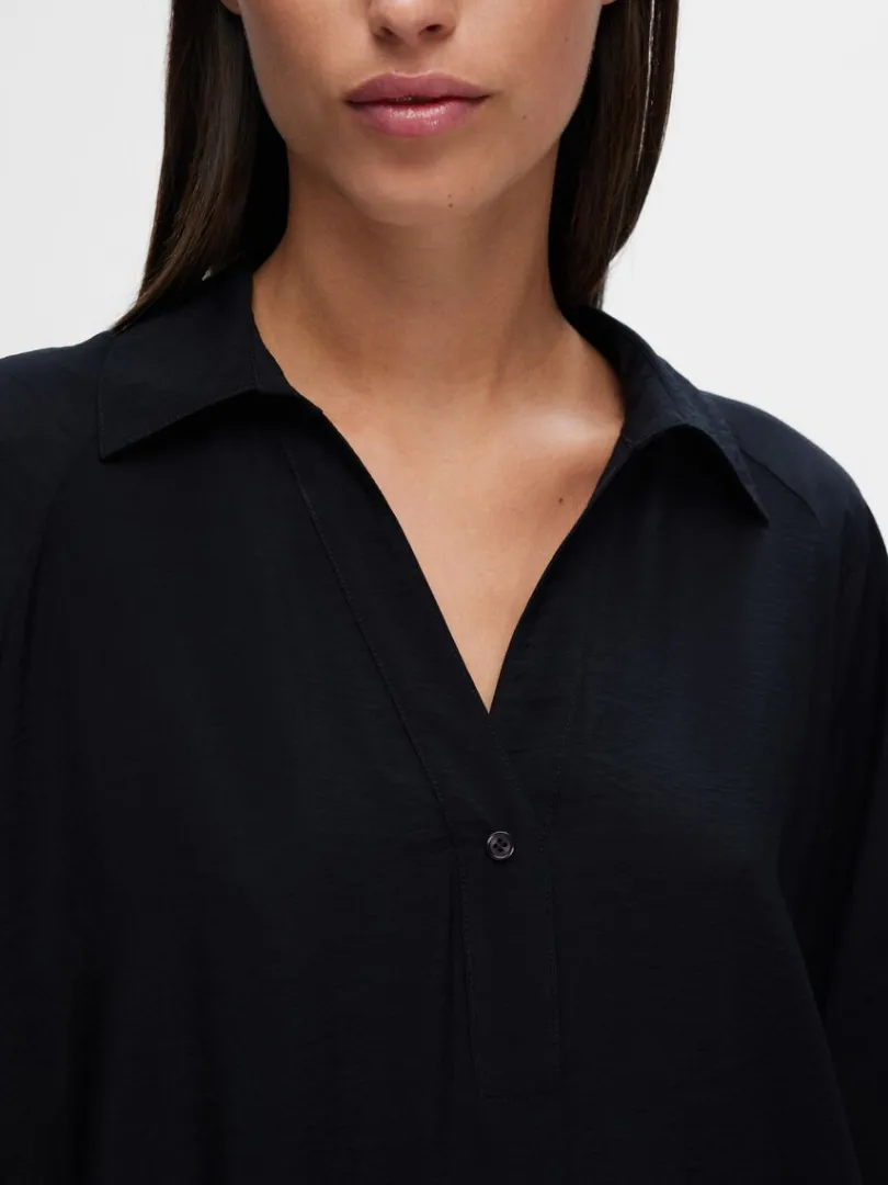 rmer_kort_kjole_3.webp Kjoler>SELECTED 3/4-ÆRMER KORT KJOLE Black