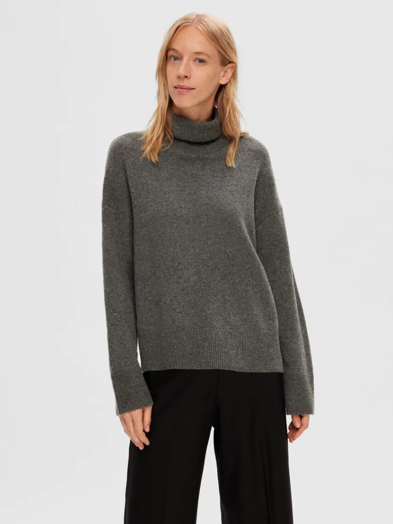 rullekrave_pullover_0-1.webp Strik>SELECTED RULLEKRAVE PULLOVER Grey