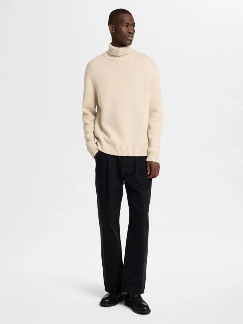 rullekrave_pullover_1-8.webp Strik>SELECTED RULLEKRAVE PULLOVER Beige