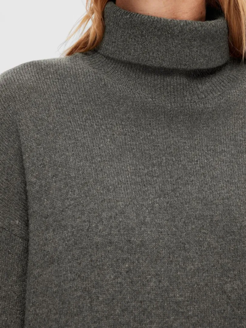rullekrave_pullover_3-4.webp Strik>SELECTED RULLEKRAVE PULLOVER Grey
