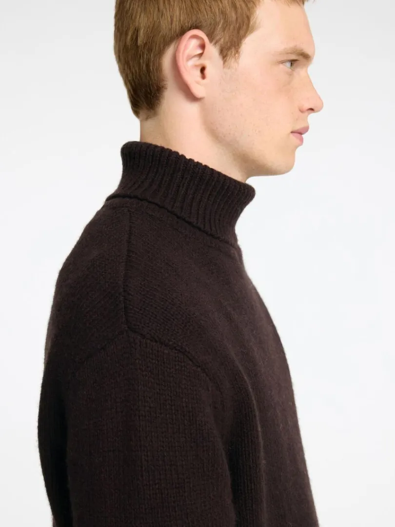 rullekrave_pullover_3-6.webp Strik>SELECTED RULLEKRAVE PULLOVER Brown