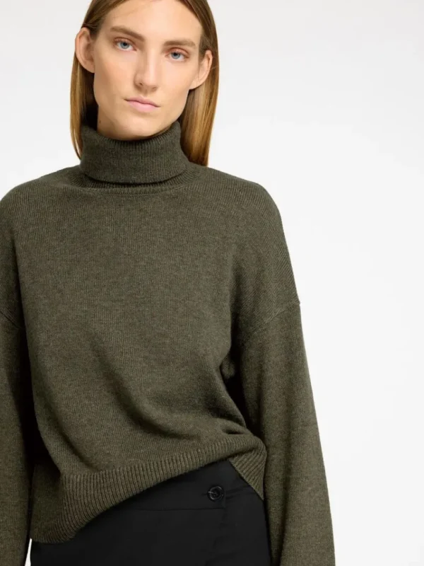 Strik>SELECTED RULLEKRAVE PULLOVER Green