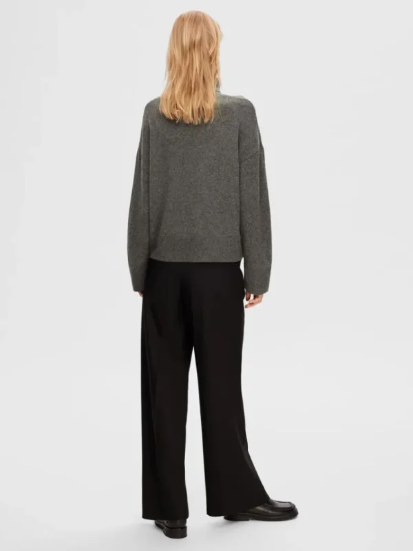 Strik>SELECTED RULLEKRAVE PULLOVER Grey