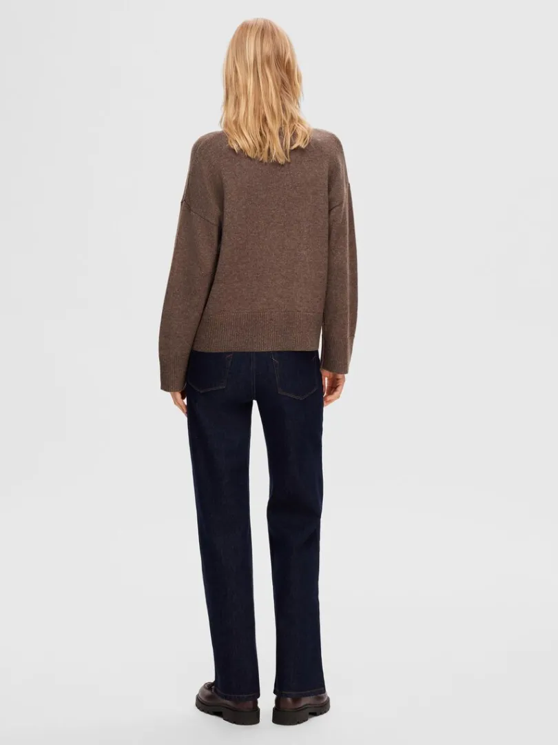 rullekrave_pullover_4-5.webp Strik>SELECTED RULLEKRAVE PULLOVER Brown