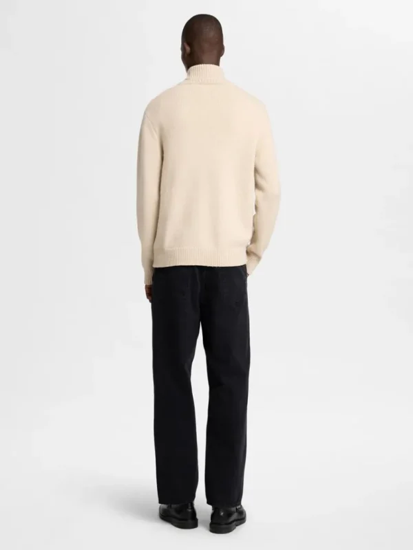 Strik>SELECTED RULLEKRAVE PULLOVER Beige