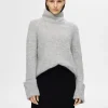 Strik>SELECTED RULLEKRAVE STRIKTRØJE Grey