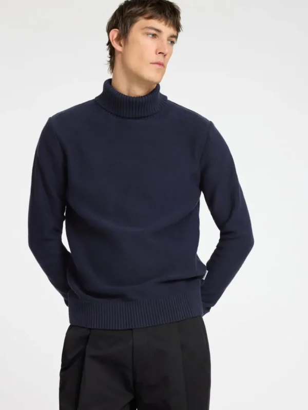 Strik>SELECTED RULLEKRAVE STRIKTRØJE Blue