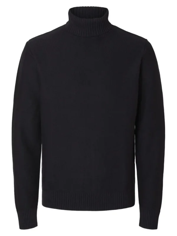 Strik>SELECTED RULLEKRAVE STRIKTRØJE Black