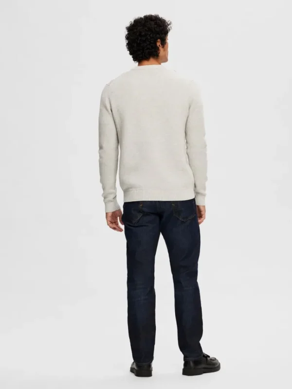 Strik>SELECTED RUND HALS STRIKTRØJE Grey