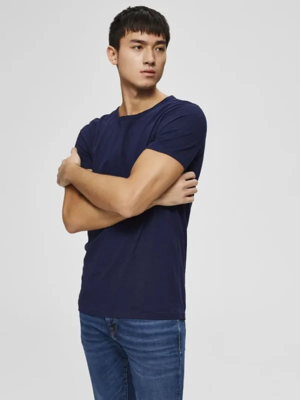 T-shirts>SELECTED RUND HALS T-SHIRT Blue