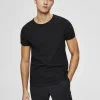 T-shirts>SELECTED RUND HALS T-SHIRT Black