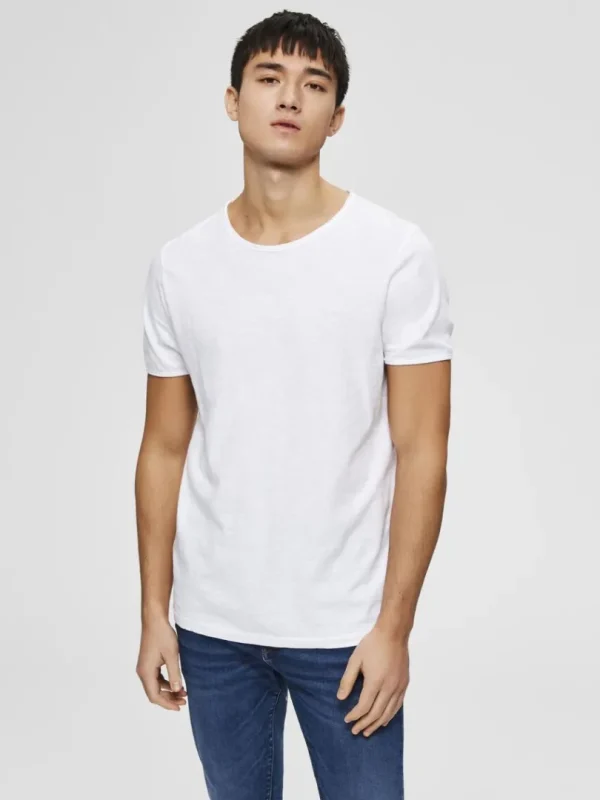 T-shirts>SELECTED RUND HALS T-SHIRT White