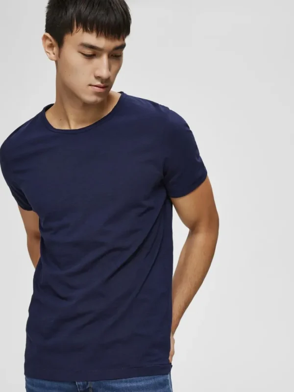 T-shirts>SELECTED RUND HALS T-SHIRT Blue