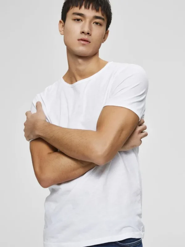 T-shirts>SELECTED RUND HALS T-SHIRT White