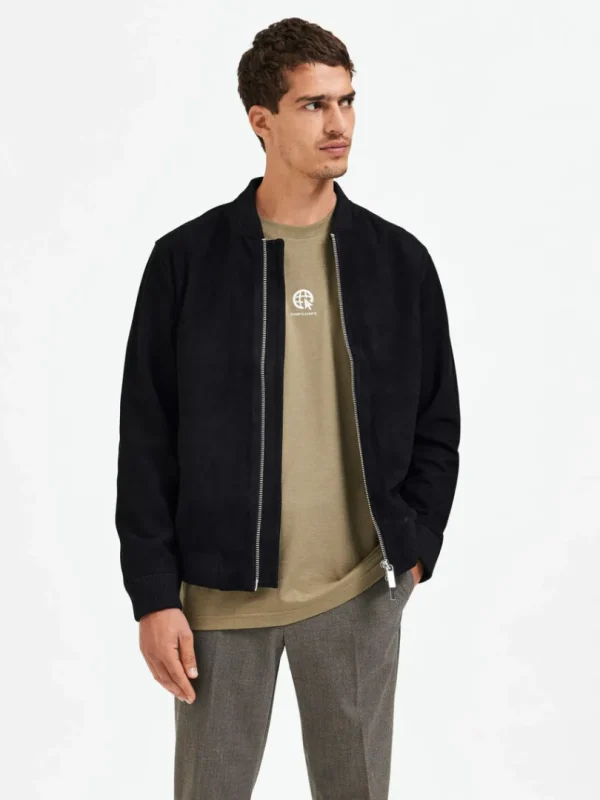 Overtøj>SELECTED RUSKIND BOMBERJAKKE Black