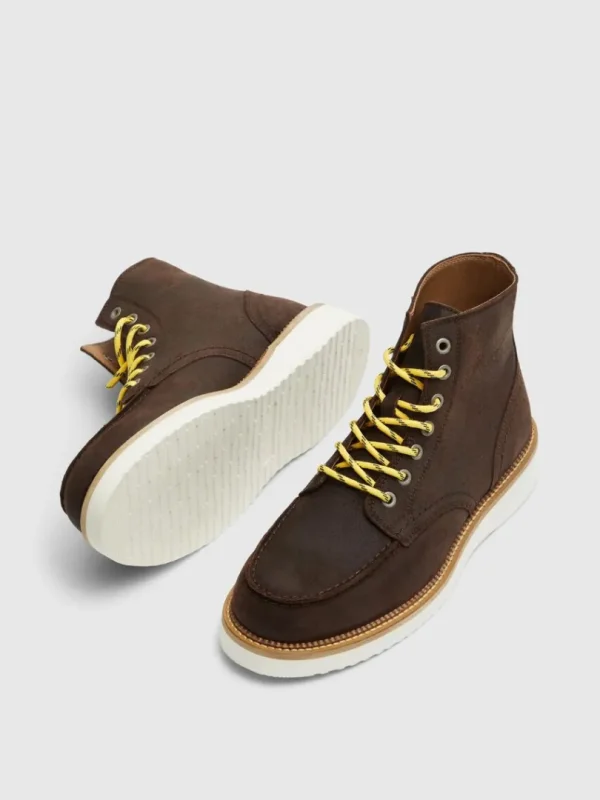 Sko>SELECTED RUSKIND MOC-TOE SKO Brown
