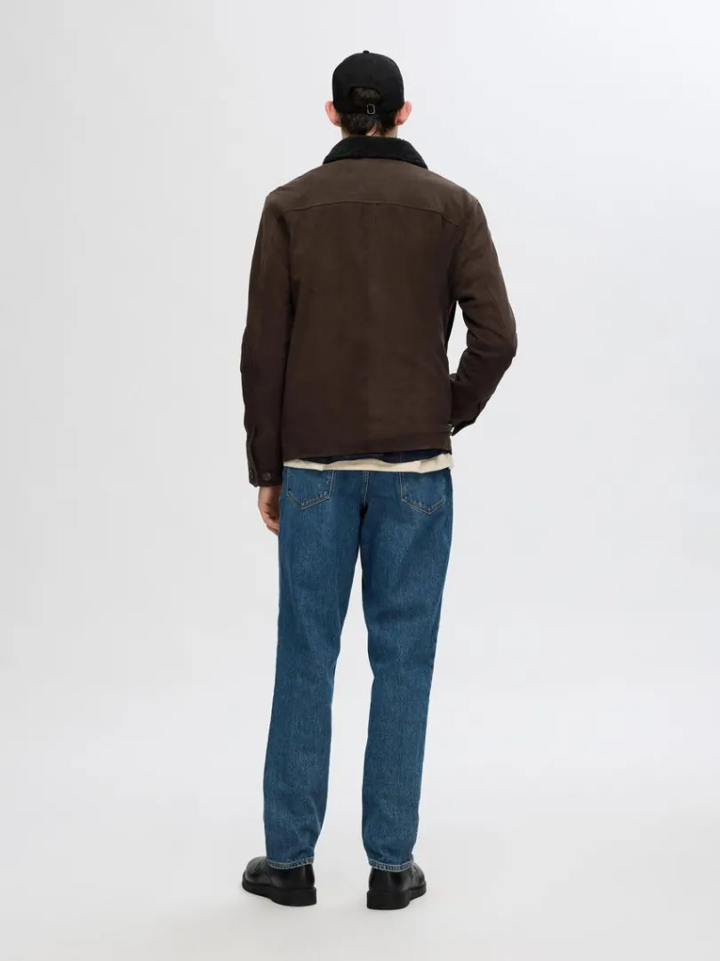 ruskind_overshirt_1-1.webp Overtøj | Skjorter>SELECTED 100% RUSKIND OVERSHIRT Brown