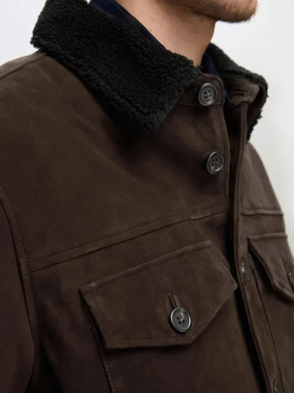 Overtøj | Skjorter>SELECTED 100% RUSKIND OVERSHIRT Brown