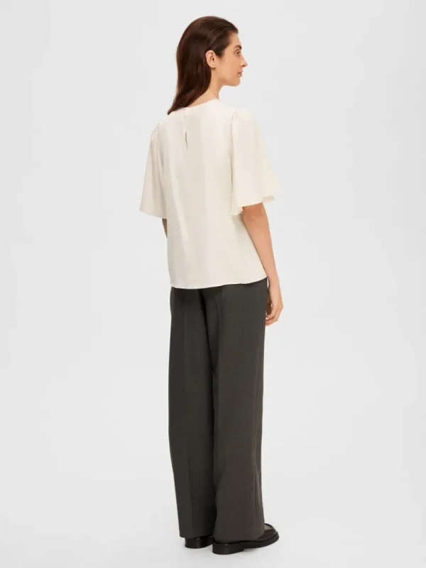 Toppe Og Bluser>SELECTED SATIN BLUSE Beige