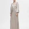 Kjoler>SELECTED SATIN MAXIKJOLE Silver
