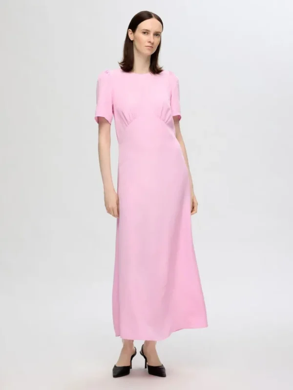 Kjoler>SELECTED SATIN MAXIKJOLE Pink