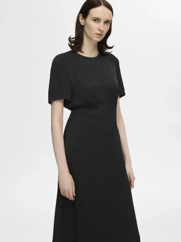 Kjoler>SELECTED SATIN MAXIKJOLE Black