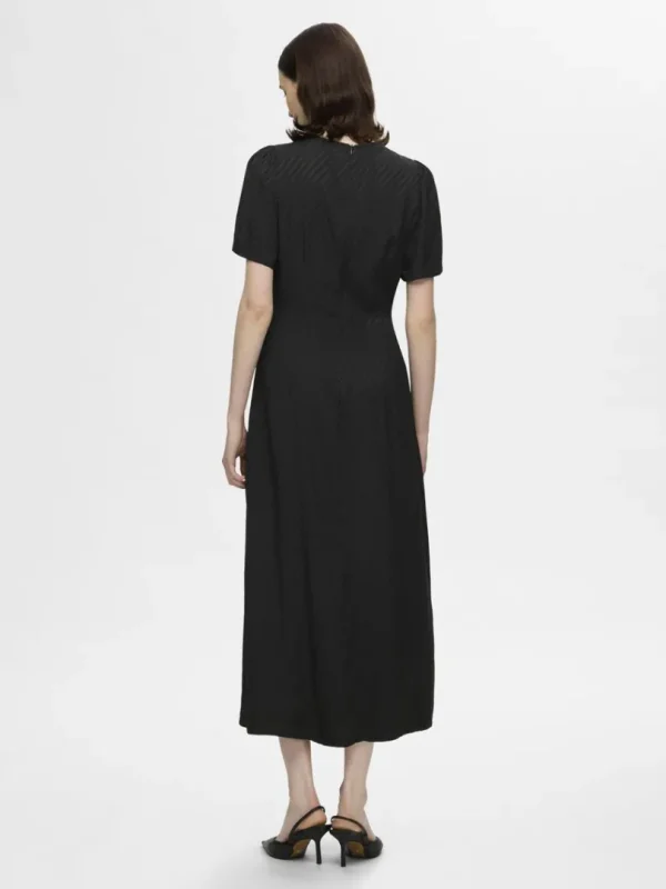 Kjoler>SELECTED SATIN MAXIKJOLE Black