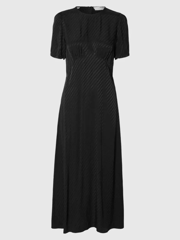Kjoler>SELECTED SATIN MAXIKJOLE Black