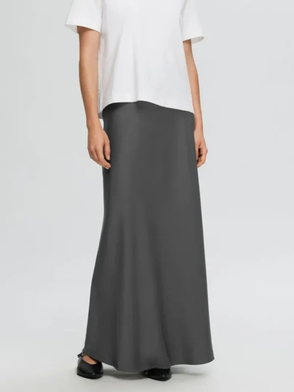 Nederdele>SELECTED SATIN MAXINEDERDEL Grey