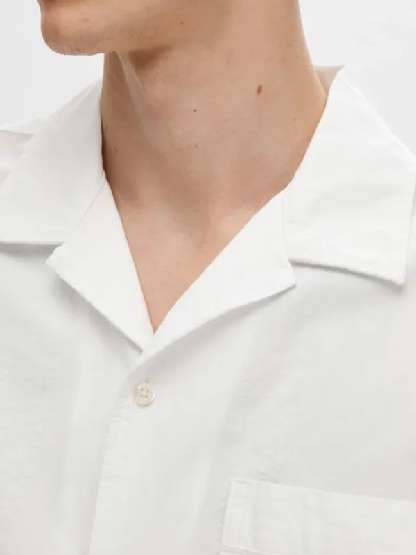 Skjorter>SELECTED SEERSUCKER KORTÆRMET SKJORTE White