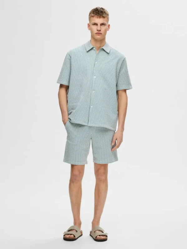 Shorts>SELECTED SEERSUCKER SHORTS Blue