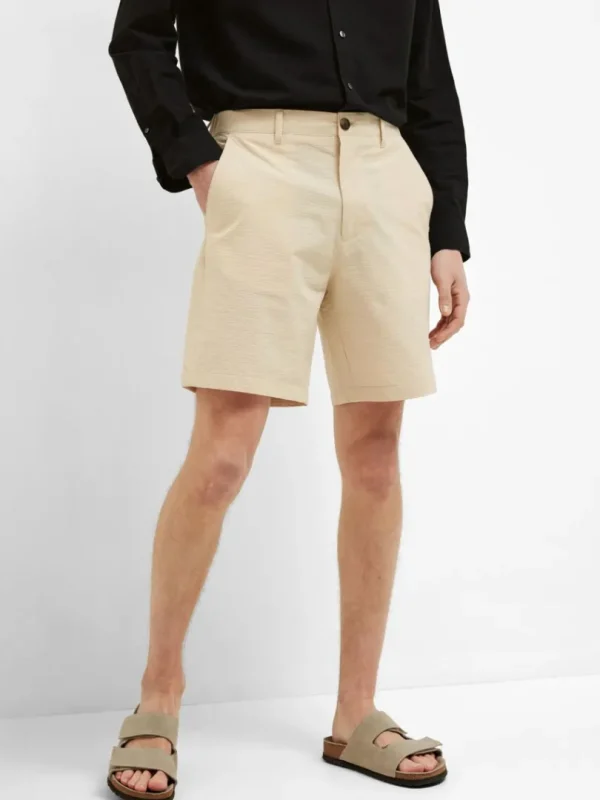 Shorts>SELECTED SEERSUCKER SHORTS Beige