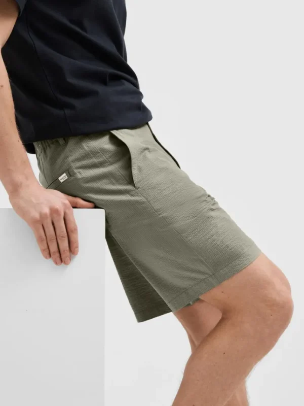 Shorts>SELECTED SEERSUCKER SHORTS Green