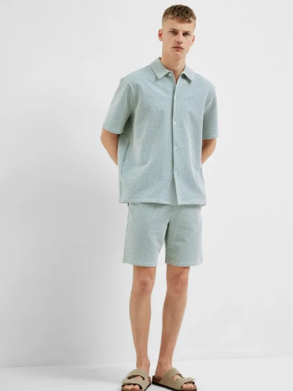 Shorts>SELECTED SEERSUCKER SHORTS Blue
