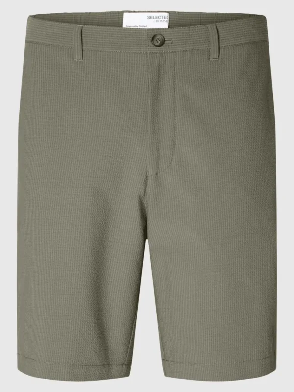 Shorts>SELECTED SEERSUCKER SHORTS Green