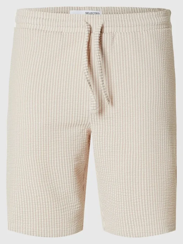 Shorts>SELECTED SEERSUCKER SHORTS Beige