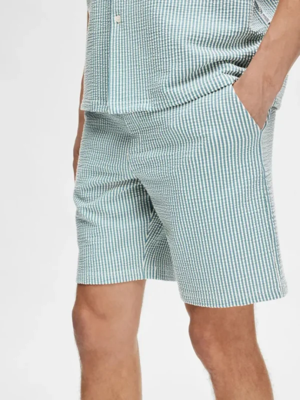 Shorts>SELECTED SEERSUCKER SHORTS Blue